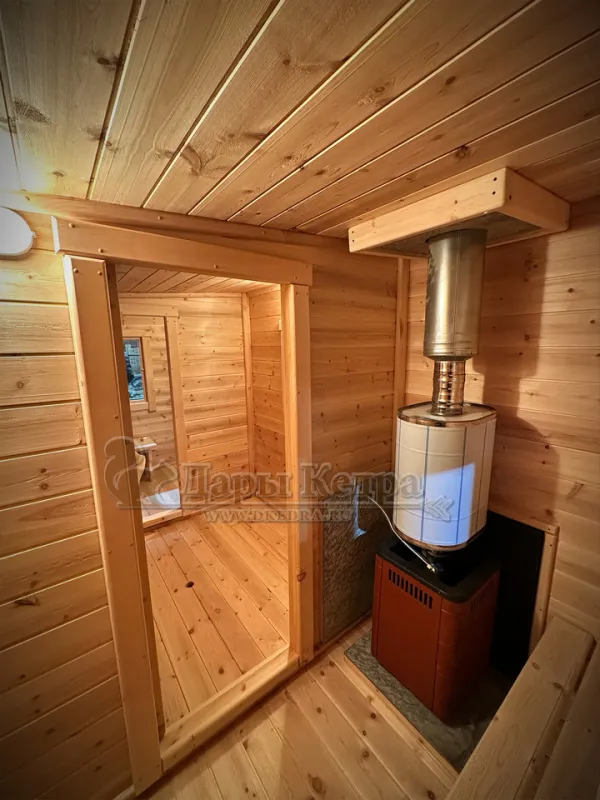 Каркасно-щитовая баня из кедра «Макси» с верандой