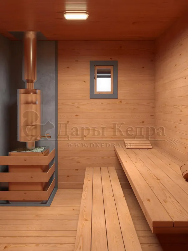 Каркасно-щитовая баня из кедра «Мега»